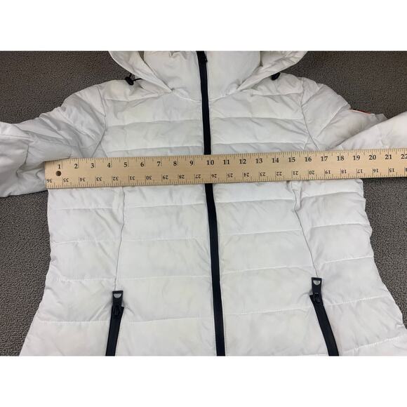 Guess Women's M White Puffer Jacket With Hood - Picture 7 of 14